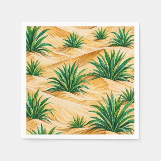 Serviette En Papier Desert Dunes Agave Pattern (Devant)