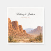 Serviette En Papier Desert Mountain Landscape Southwestern Wedding (Devant)
