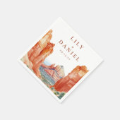Serviette En Papier Desert Mountain Watercolor Destination Wedding (Coin)