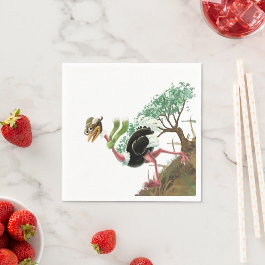Serviette En Papier Desert Ostrich Runner (En situation)