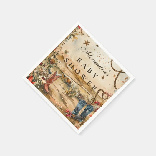 Serviette En Papier Desert Rodeo Western Baby Shower (Coin)
