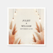 Serviette En Papier Désert Rustique Boho Automne Ombre Mariage Brown (Devant)