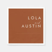 Serviette En Papier Désert simple | Napkins Mariage en terre cuite (Devant)