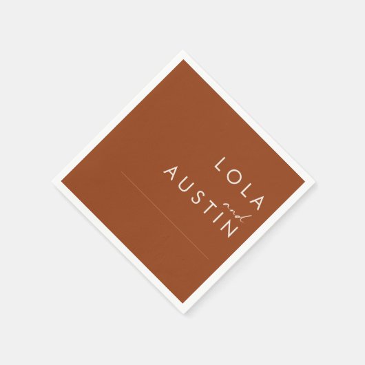 Serviette En Papier Désert simple | Napkins Mariage en terre cuite (Coin)