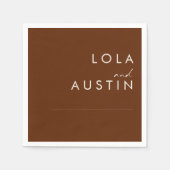 Serviette En Papier Désert simple | Serviettes Mariage en cannelle fon (Devant)