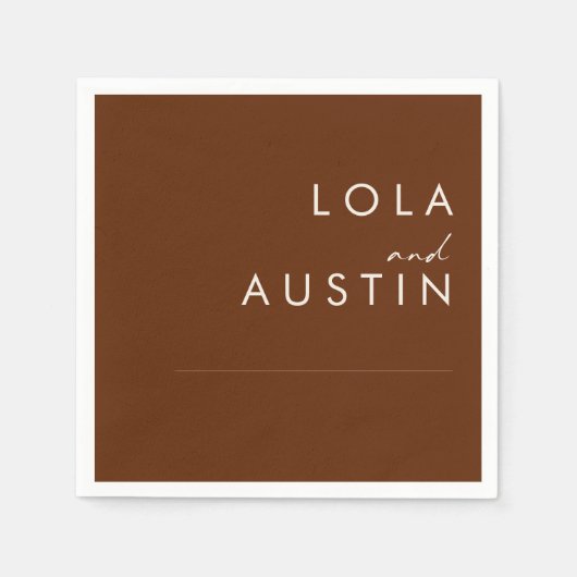 Serviette En Papier Désert simple | Serviettes Mariage en cannelle fon (Devant)