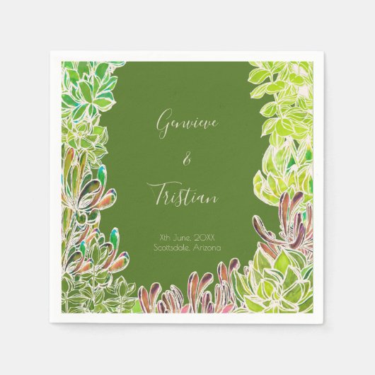 Serviette En Papier Desert Thème Mariage Réception Cocktail Serviettes (Devant)