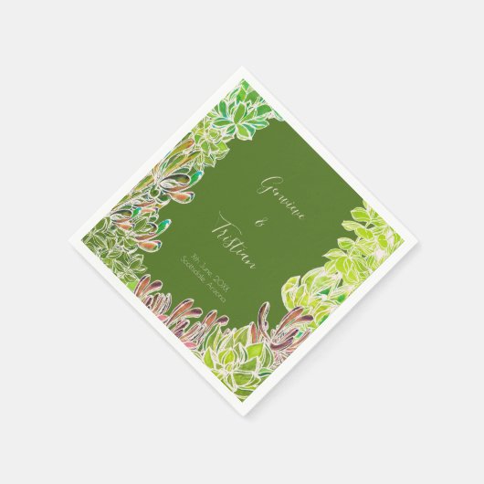 Serviette En Papier Desert Thème Mariage Réception Cocktail Serviettes (Coin)