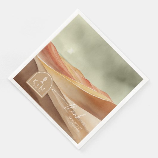 Serviette En Papier Desert Vibes Mariage Paysage Merci ID1019 (Coin)