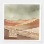 Serviette En Papier Desert Vibes Mariage Paysage Merci ID1019 (Devant)