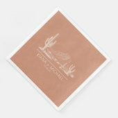 Serviette En Papier Desert Vibes Paysage Mariage Terra Cotta ID1019 (Coin)