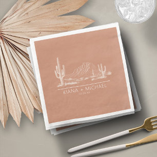 Serviette En Papier Desert Vibes Paysage Mariage Terra Cotta ID1019