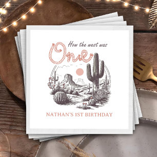 Serviette En Papier Desert Western Rodeo 1er Anniversaire Napkins