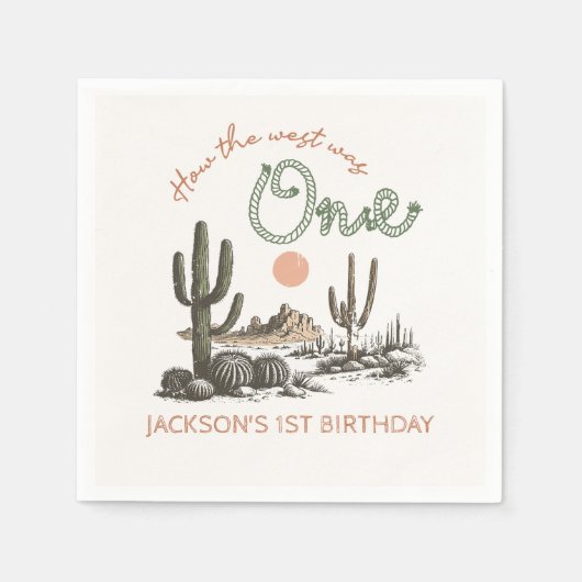 Serviette En Papier Desert Western Wild West 1er Anniversaire serviett (Devant)