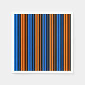 Serviette En Papier Design à rayures verticales bleu orange bleu (Devant)
