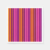 Serviette En Papier Design à rayures verticales rose orange violet (Devant)