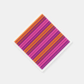 Serviette En Papier Design à rayures verticales rose orange violet (Coin)