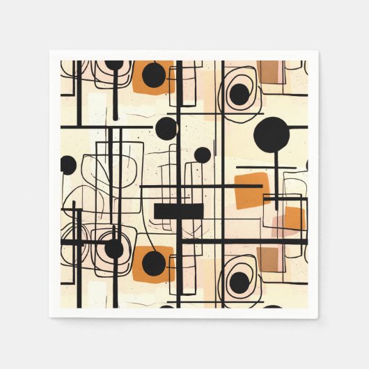 Serviette En Papier Design abstrait moderne, lignes dynamiques Lancer  (Devant)