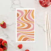 Serviette En Papier Design abstrait rose et orange (En situation)