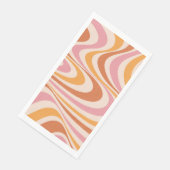 Serviette En Papier Design abstrait rose et orange (Coin)