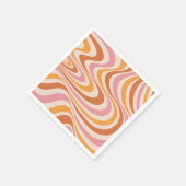 Serviette En Papier Design abstrait rose et orange (Coin)