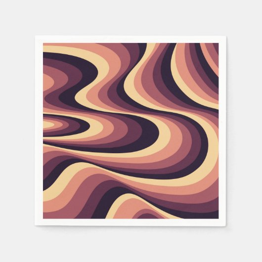 Serviette En Papier Design abstrait violet, rose et beige (Devant)