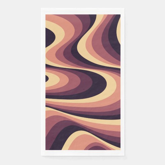 Serviette En Papier Design abstrait violet, rose et beige (Devant)