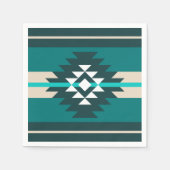Serviette En Papier Design aztèque en couleur turquoise (Devant)