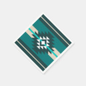 Serviette En Papier Design aztèque en couleur turquoise (Coin)