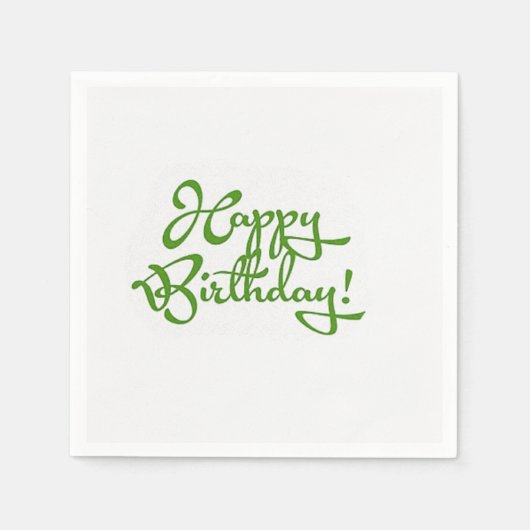 Serviette En Papier design calligraphie d'anniversaire heureux (Devant)
