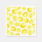 Serviette En Papier Design citrons aquarelle (Devant)