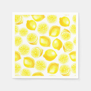 Serviette En Papier Design citrons aquarelle