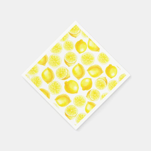 Serviette En Papier Design citrons aquarelle (Coin)