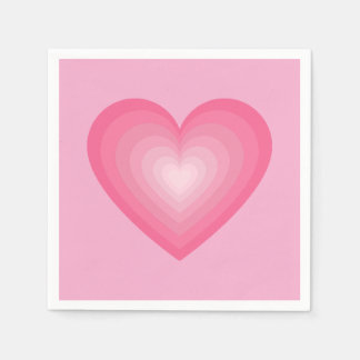 Serviette En Papier Design Coeur rose Gradient - Pastel Pink Love Sign