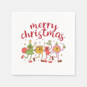 Serviette En Papier Design Cute & Festif Pour Joyeux Noël (Devant)