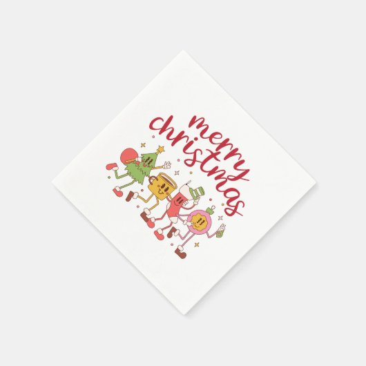 Serviette En Papier Design Cute & Festif Pour Joyeux Noël (Coin)