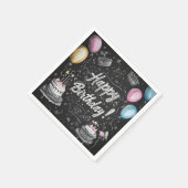 Serviette En Papier Design d'anniversaire de style Chalkboard (Coin)