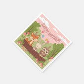 Serviette En Papier Design d'anniversaire des enfants mignons avec ren (Coin)