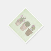 Serviette En Papier Design d'aquarelle Cactus Trio souriant (Coin)