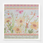 Serviette En Papier Design d'aquarelle florale (Devant)