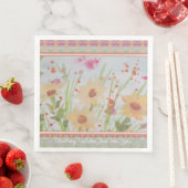 Serviette En Papier Design d'aquarelle florale (En situation)