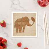Serviette En Papier Design d'art tribal des éléphants (En situation)