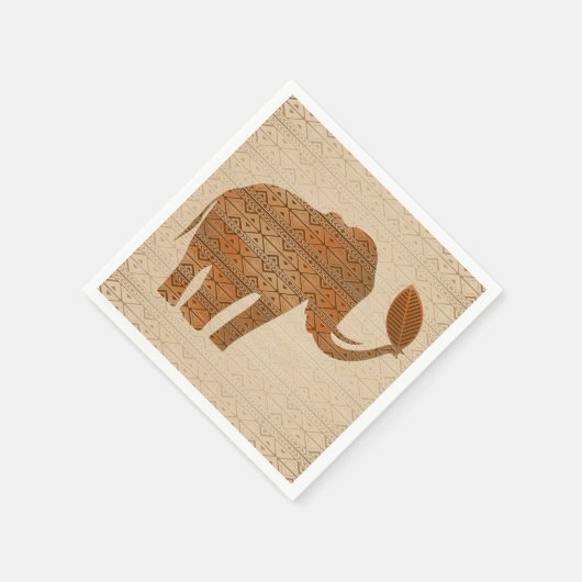 Serviette En Papier Design d'art tribal des éléphants (Coin)