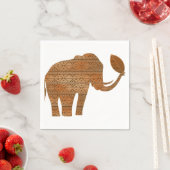 Serviette En Papier Design d'art tribal des éléphants (En situation)