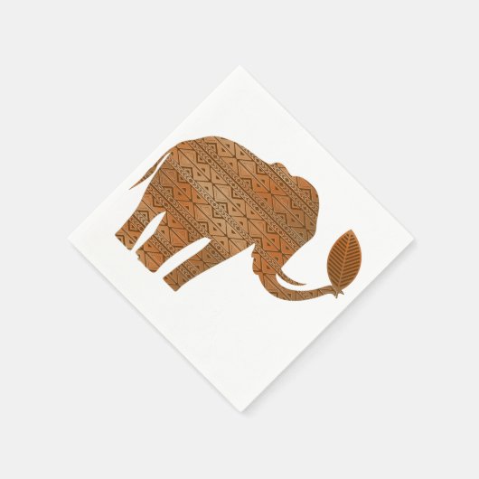 Serviette En Papier Design d'art tribal des éléphants (Coin)
