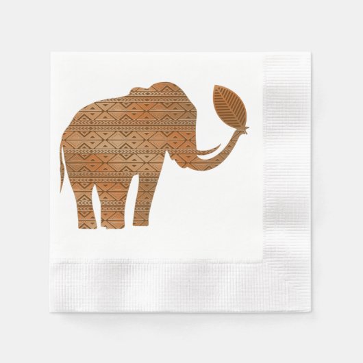 Serviette En Papier Design d'art tribal des éléphants (Devant)