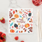 Serviette En Papier Design d'automne, Bon thanksgiving (En situation)