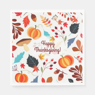 Serviette En Papier Design d'automne, Bon thanksgiving