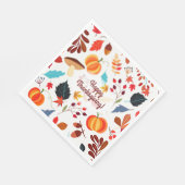 Serviette En Papier Design d'automne, Bon thanksgiving (Coin)
