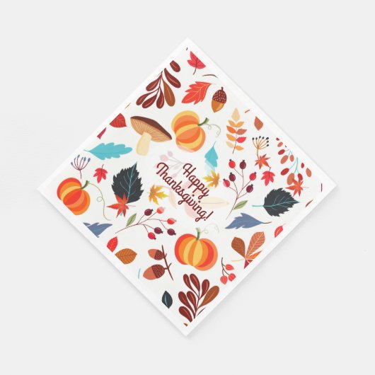 Serviette En Papier Design d'automne, Bon thanksgiving (Coin)